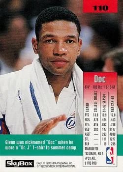 1992-93 SkyBox Glenn Rivers #110 card back image