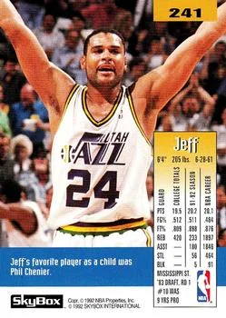 1992-93 SkyBox Jeff Malone #241 card back image