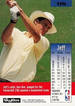 1992-93 SkyBox Jeff Turner #175 card back image