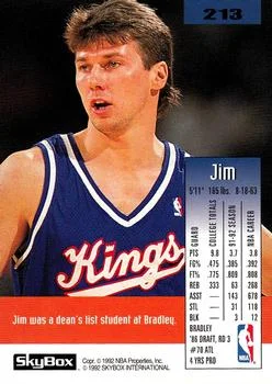 1992-93 SkyBox Jim Les #213 card back image