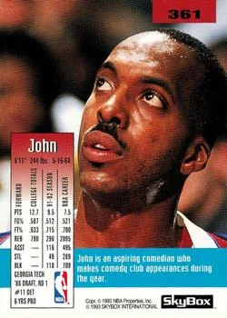 1992-93 SkyBox John Salley #361 card back image