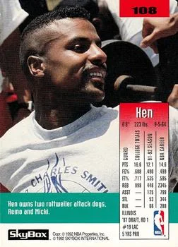 1992-93 SkyBox Ken Norman #108 card back image