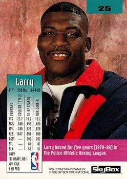 1992-93 SkyBox Larry Johnson #25 card back image