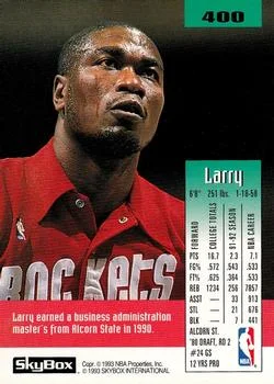 1992-93 SkyBox Larry Smith #400 card back image