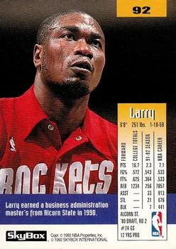 1992-93 SkyBox Larry Smith #92 card back image