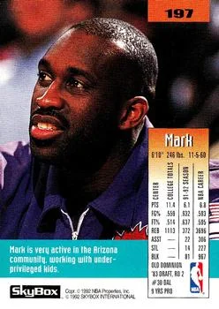 1992-93 SkyBox Mark West #197 card back image