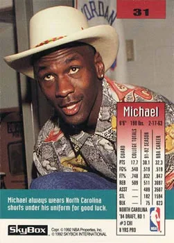 1992-93 SkyBox Michael Jordan #31 card back image