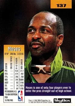 1992-93 SkyBox Moses Malone #137 card back image