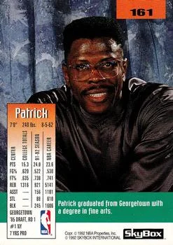 1992-93 SkyBox Patrick Ewing #161 card back image