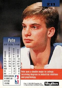 1992-93 SkyBox Pete Chilcutt #211 card back image