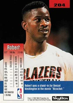 1992-93 SkyBox Robert Pack #204 card back image