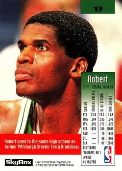 1992-93 SkyBox Robert Parish #17 card back image