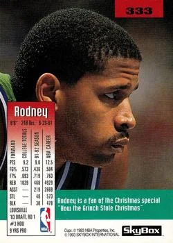 1992-93 SkyBox Rodney McCray #333 card back image
