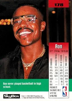 1992-93 SkyBox Ron Anderson #178 card back image