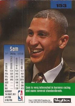 1992-93 SkyBox Sam Bowie #153 card back image