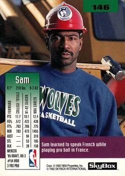 1992-93 SkyBox Sam Mitchell #146 card back image