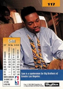 1992-93 SkyBox Sam Perkins #117 card back image