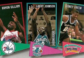 1992-93 SkyBox Armon Gilliam / Larry Johnson / Sidney Green School Ties #ST14 card image