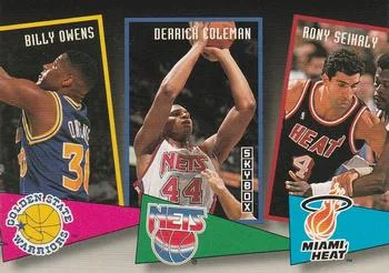 1992-93 SkyBox Billy Owens / Derrick Coleman / Rony Seikaly School Ties #ST8 card image