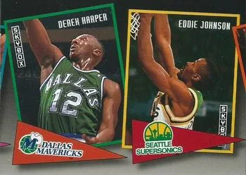 1992-93 SkyBox Derek Harper / Eddie Johnson School Ties #ST11 card image