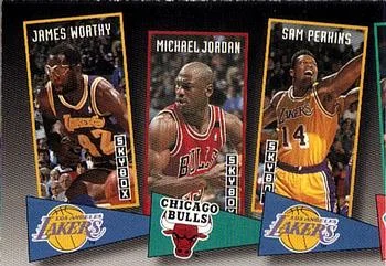 1992-93 SkyBox James Worthy / Michael Jordan / Sam Perkins School Ties #ST16 card image