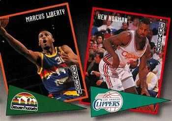 1992-93 SkyBox Marcus Liberty / Ken Norman School Ties #ST12 card image