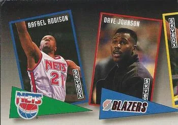 1992-93 SkyBox Rafael Addison / Dave Johnson School Ties #ST7 card image