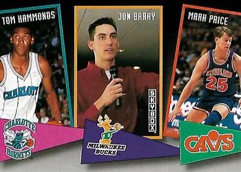 1992-93 SkyBox Tom Hammonds / Jon Barry / Mark Price School Ties #ST5 card image