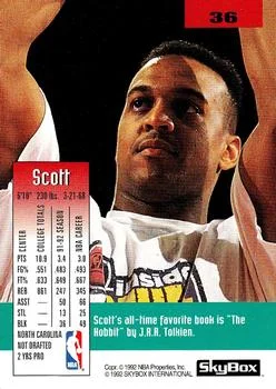 1992-93 SkyBox Scott Williams #36 card back image