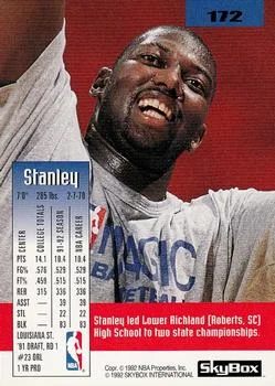 1992-93 SkyBox Stanley Roberts #172 card back image