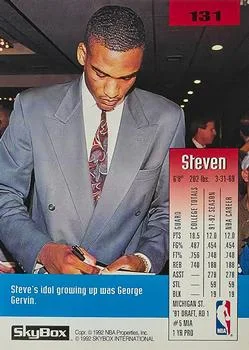 1992-93 SkyBox Steve Smith #131 card back image