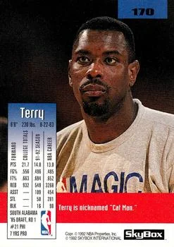 1992-93 SkyBox Terry Catledge #170 card back image