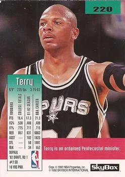 1992-93 SkyBox Terry Cummings #220 card back image