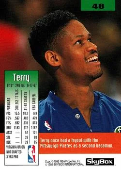 1992-93 SkyBox Terry Davis #48 card back image
