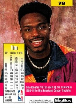 1992-93 SkyBox Tim Hardaway #79 card back image