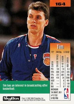 1992-93 SkyBox Tim McCormick #164 card back image