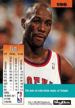 1992-93 SkyBox Tim Perry #196 card back image
