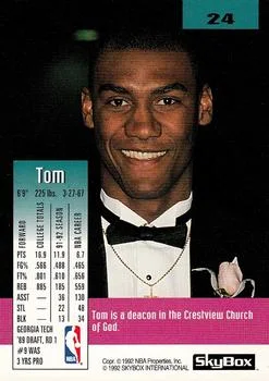 1992-93 SkyBox Tom Hammonds #24 card back image