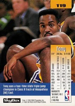 1992-93 SkyBox Tony Smith #119 card back image