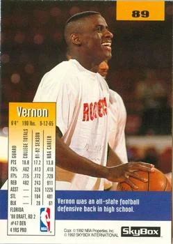 1992-93 SkyBox Vernon Maxwell #89 card back image
