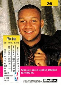1992-93 SkyBox Victor Alexander #76 card back image
