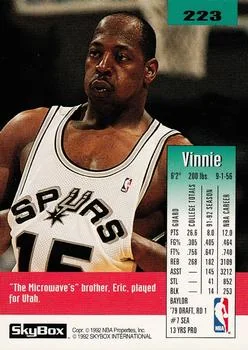 1992-93 SkyBox Vinnie Johnson #223 card back image