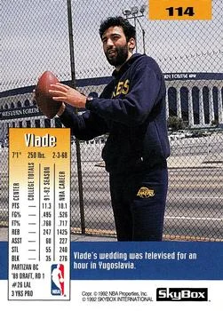 1992-93 SkyBox Vlade Divac #114 card back image
