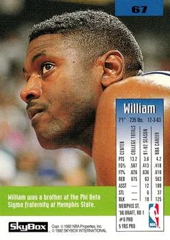 1992-93 SkyBox William Bedford #67 card back image