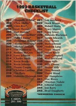 1992-93 Stadium Club Checklist: 201-300 #399 card image