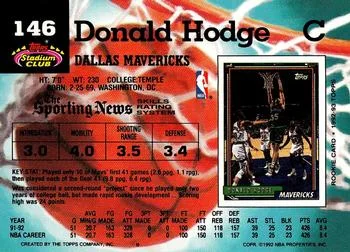 1992-93 Stadium Club Donald Hodge #146 card back image