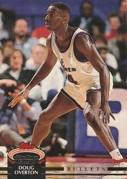 1992-93 Stadium Club Doug Overton UERUER: The words key stat are repeated on back #396 card image
