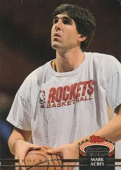 1992-93 Stadium Club Mark Acres UERUER: The words key stat are repeated on back #397 card image