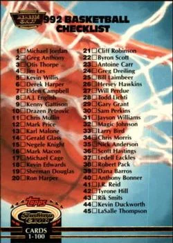 1992-93 Stadium Club Checklist: 1-100 Members Only #189 card image