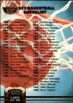 1992-93 Stadium Club Checklist: 101-200 Members Only #190 card image